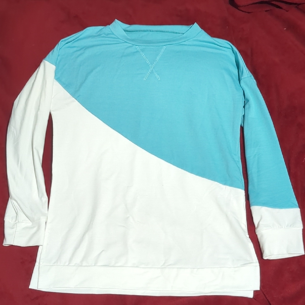 Kids Blue and White Long Sleeve Shirt